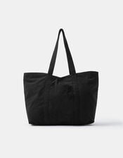 Corduroy Shopper Bag, Black (BLACK), large