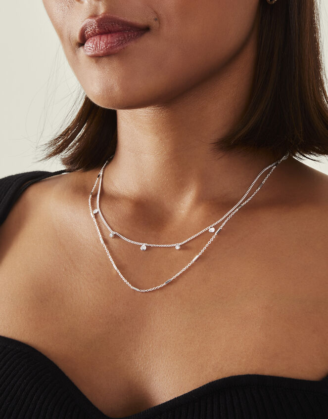 Gem Disc Station Necklace, , large