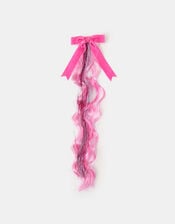 Girls Bow Tinsel Fake Hair Clip, , large