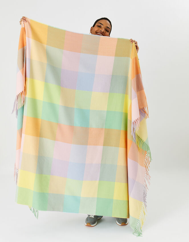 Super Soft Pastel Check Throw, , large