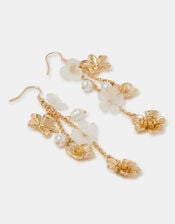 Flower Pearl Drop Earrings, , large