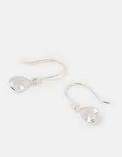 Sterling Silver Stone Teardrop Earrings, , large