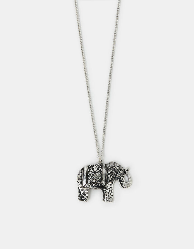 Long Elephant Pendant Necklace, , large