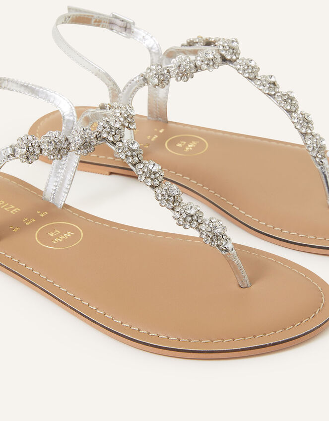 Reno Sparkle Wide Fit Sandals, Silver (SILVER), large