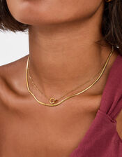 Stainless Steel Ring Layered Necklace, , large