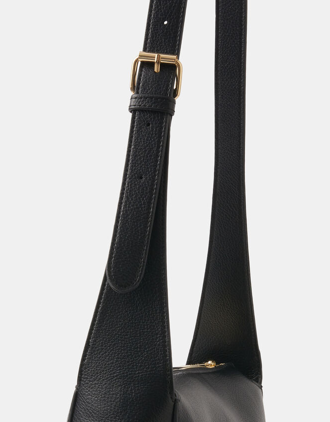 Plain Crossbody Bag, Black (BLACK), large