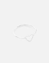 Sterling Silver Heart Ring , Silver (ST SILVER), large