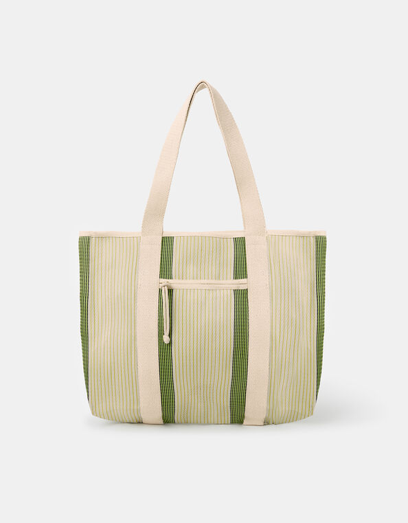 Irregular Stripe Pocket Tote Bag, , large