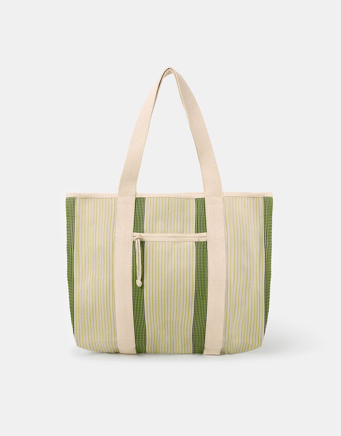 Irregular Stripe Pocket Tote Bag, , large