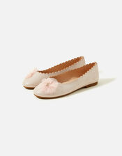 Girls Sparkle Corsage Ballerina Flats, Pink (PINK), large