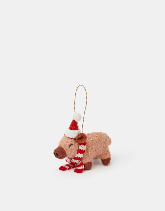 Festive Capybara Christmas Tree Decoration, , large