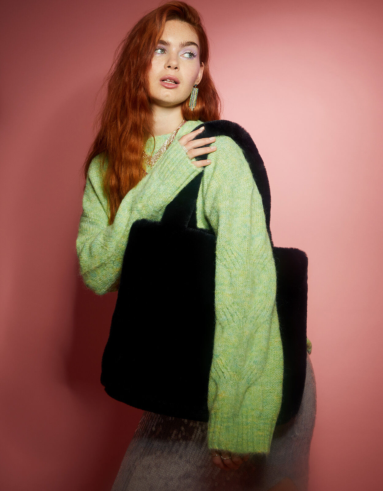 Faux fur cheap shopper