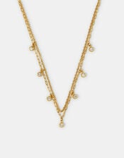 Stainless Steel Layered Charm Necklace, , large