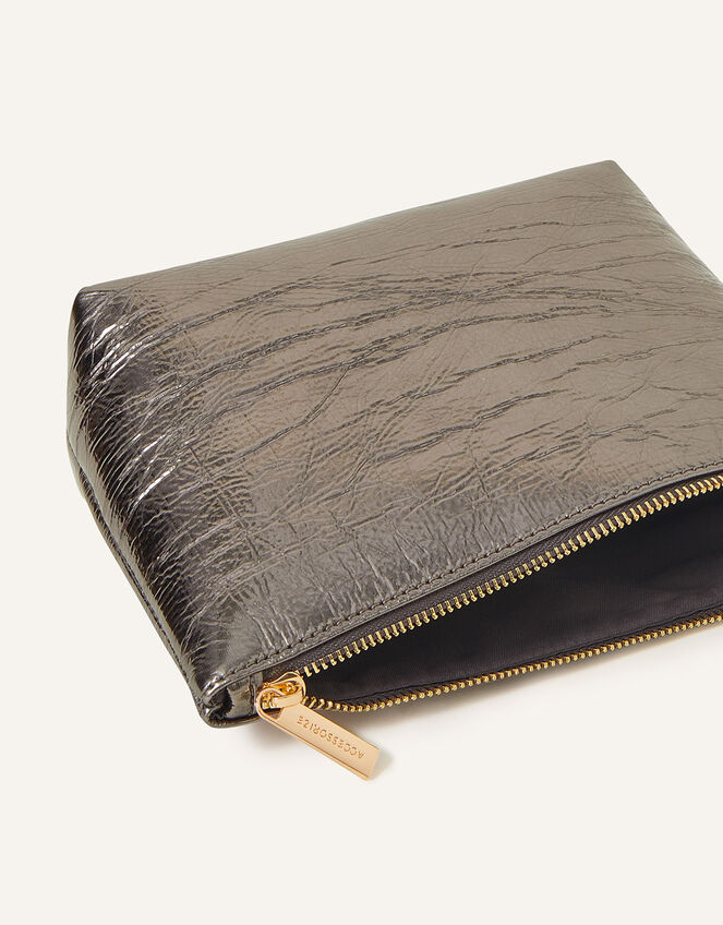 Large Metallic Makeup Bag, , large