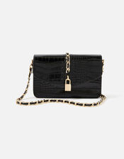 Alicia Padlock Cross-Body Bag, Black (BLACK), large