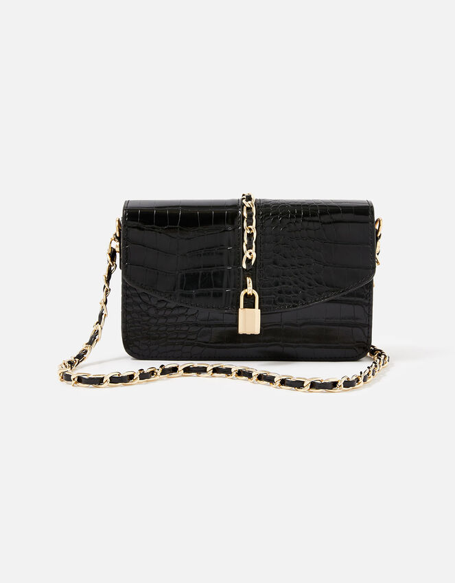Alicia Padlock Cross-Body Bag, Black (BLACK), large