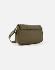 Lara Quilted Shoulder Bag, Green (KHAKI), large