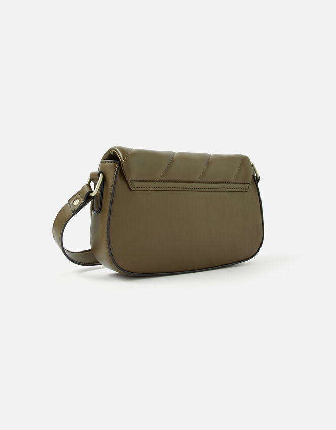 Lara Quilted Shoulder Bag, Green (KHAKI), large