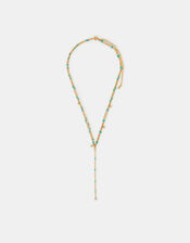 Stainless Steel Bead Layered Lariat Necklace, , large