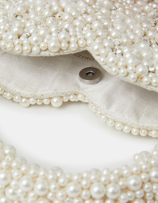 Bridal Pearl Heart Handbag, , large