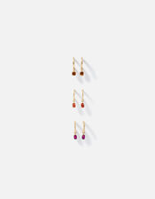 Crystal Huggie Hoop Earrings Set of Three, , large