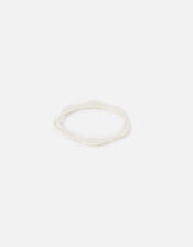 Sterling Silver Molten Circle Ring, Silver (ST SILVER), large