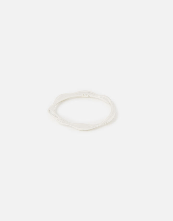 Sterling Silver Molten Circle Ring, Silver (ST SILVER), large