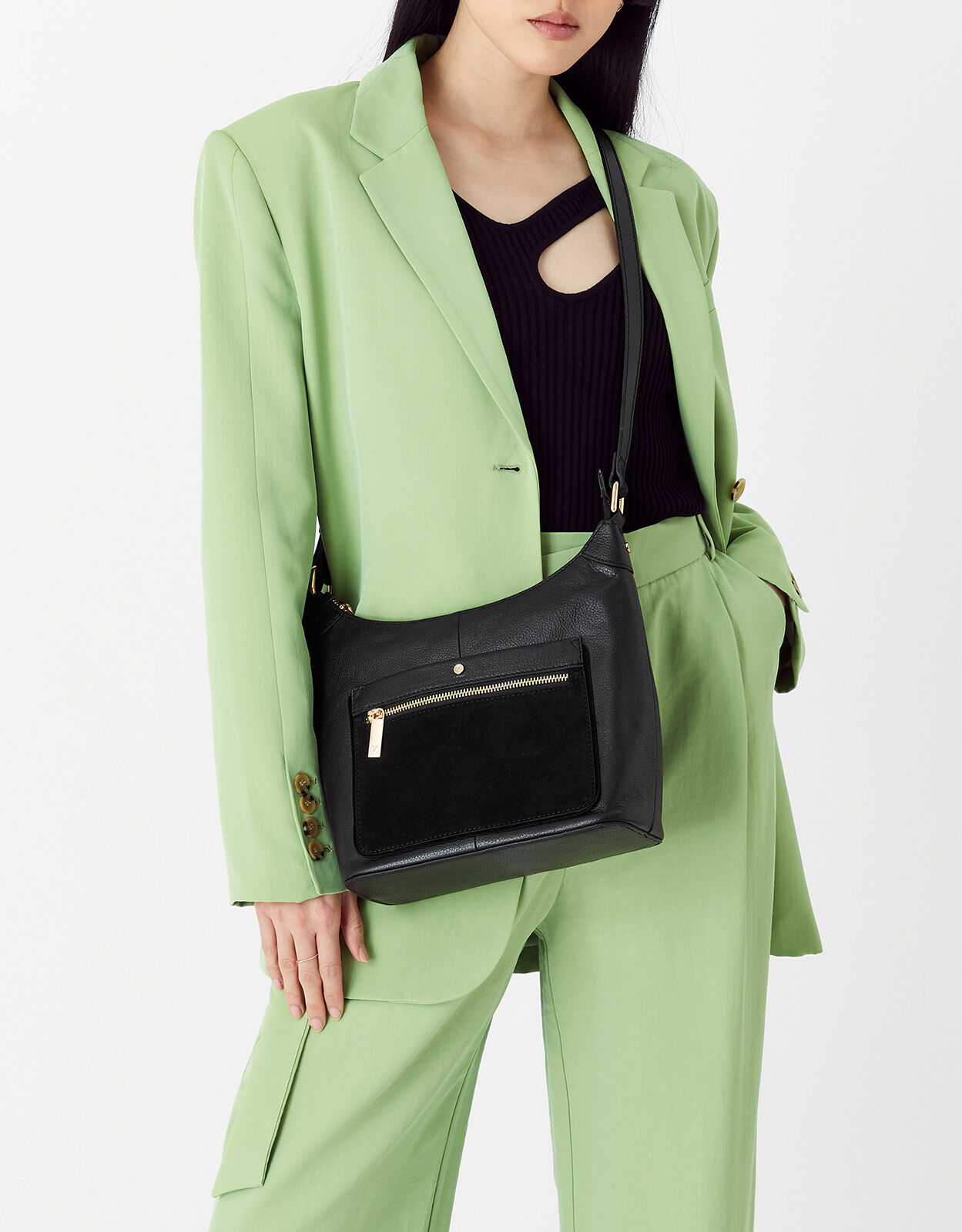 Womens black hot sale shoulder bags uk