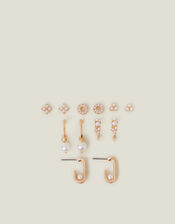 Pearl Hoop and Stud Earrings 6 Pack, , large
