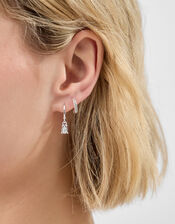 3-Pack Stone Drop Hoop Earrings, , large