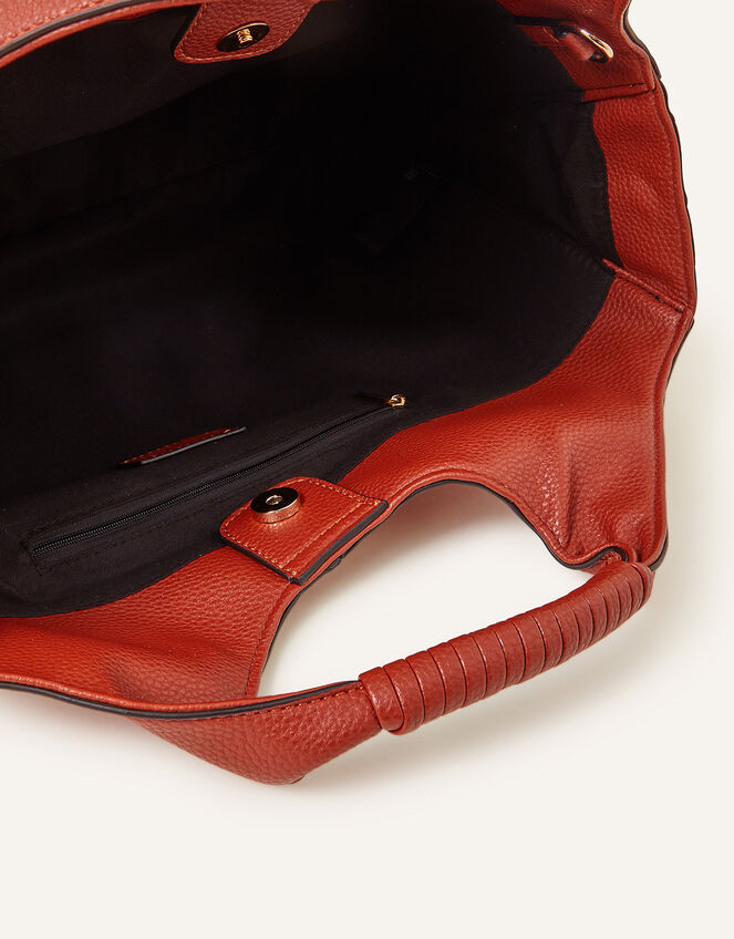 Wrap Handle Handheld Bag, Orange (RUST), large