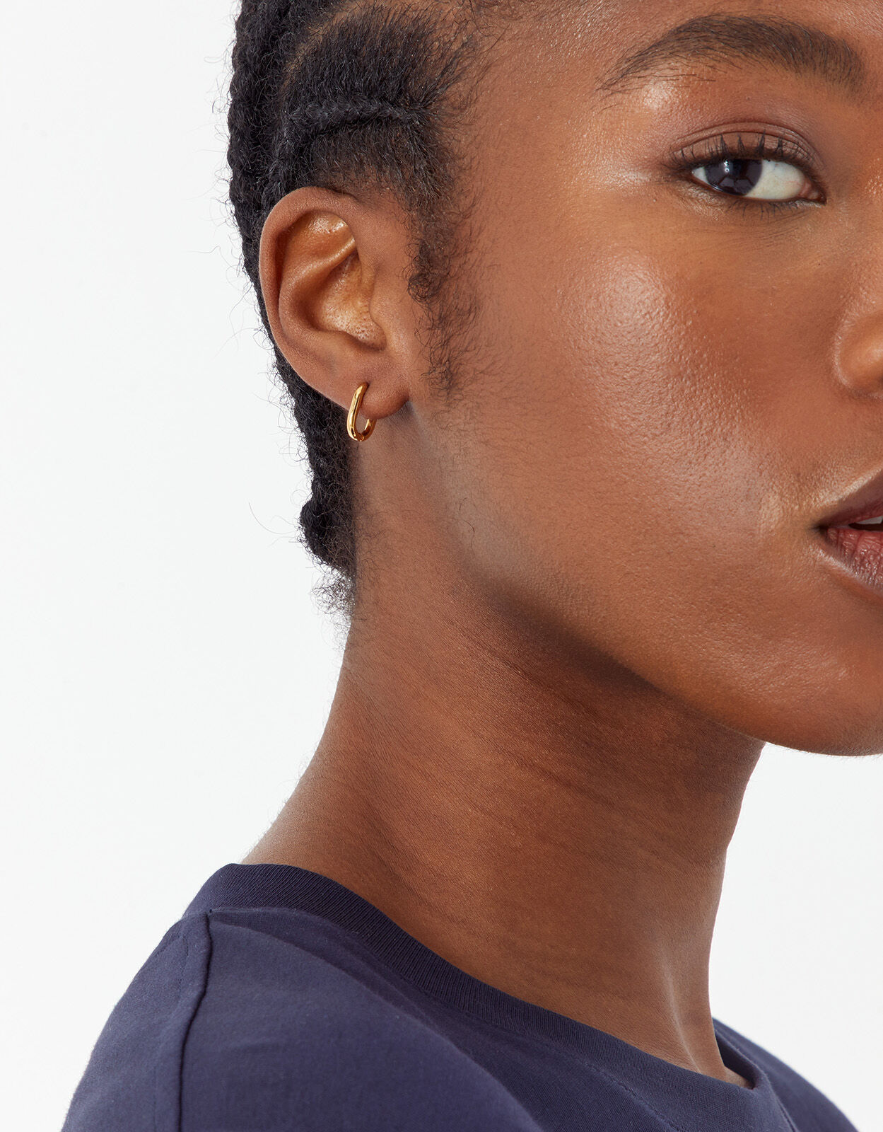 14ct Gold Plated Rectangular Hoop Earrings