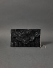 Beaded Scallop Clutch Bag, , large