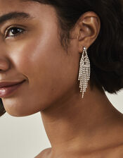 Diamante Tassel Waterfall Earrings, , large