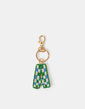 Beaded Initial Keyring, Multi (PASTEL MULTI), large