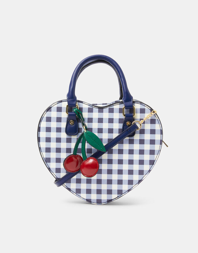 Gingham Heart Crossbody Bag, , large