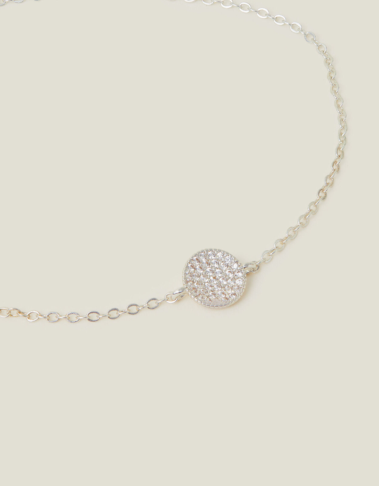 Sterling Silver Plated Sparkle Circle Bracelet