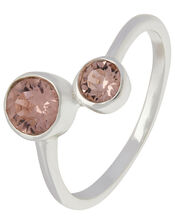 Sterling Silver Ring with Swarovski® Crystals, Pink (PINK), large