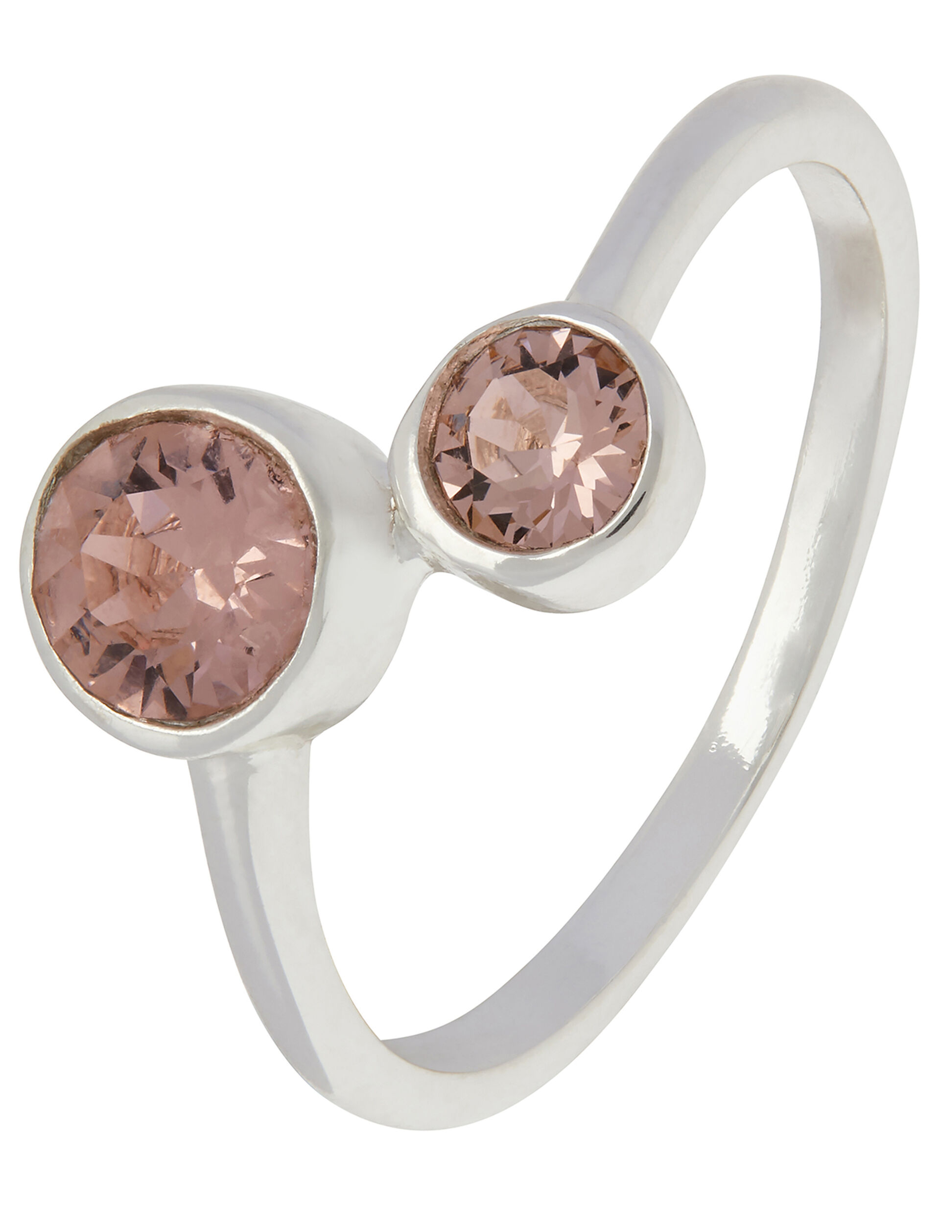 Sterling Silver Ring with Swarovski® Crystals, Pink (PINK), large