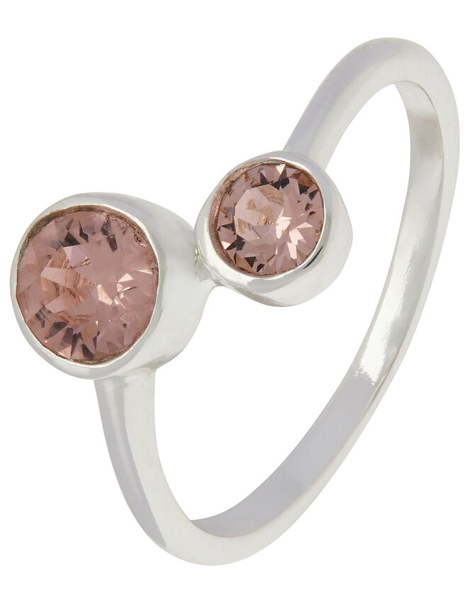 Sterling Silver Ring with Swarovski® Crystals, Pink (PINK), large