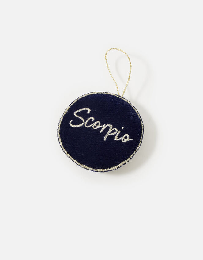 Embellished Star Sign Hanging Decoration, Blue (NAVY), large