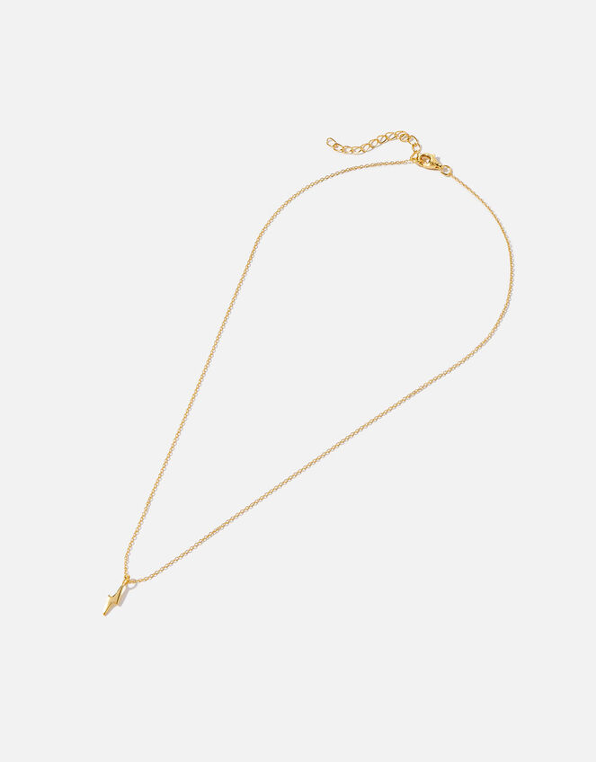 Gold Vermeil Lightning Bolt Necklace, , large