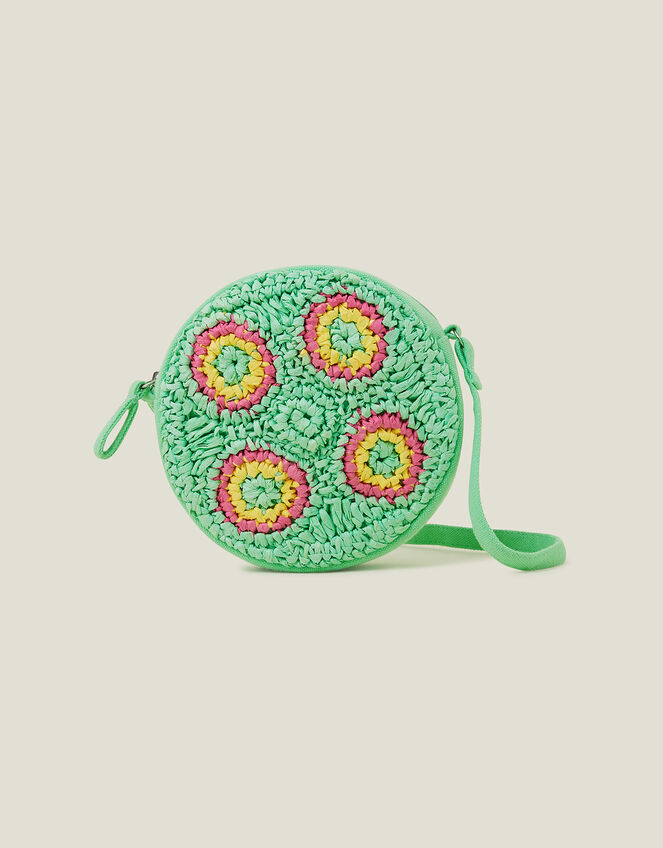 Girls Crochet Round Cross-Body Bag, , large