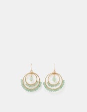 Aashiana Double Hoop Semi-Precious Drop Earrings, , large