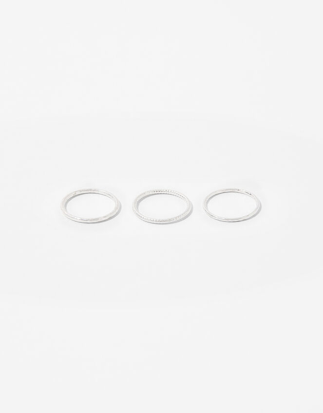 Sterling Silver Simple Ring Set, Silver (ST SILVER), large