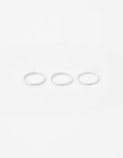 Sterling Silver Simple Ring Set, Silver (ST SILVER), large