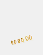 3-Pack Stainless Steel Clicker Hoop Earrings, , large