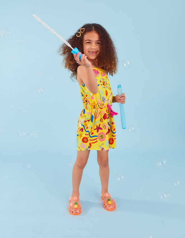 Sunshine Print Playsuit, Yellow (YELLOW), large