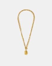 Stainless Steel Nugget Charm T-Bar Necklace, , large