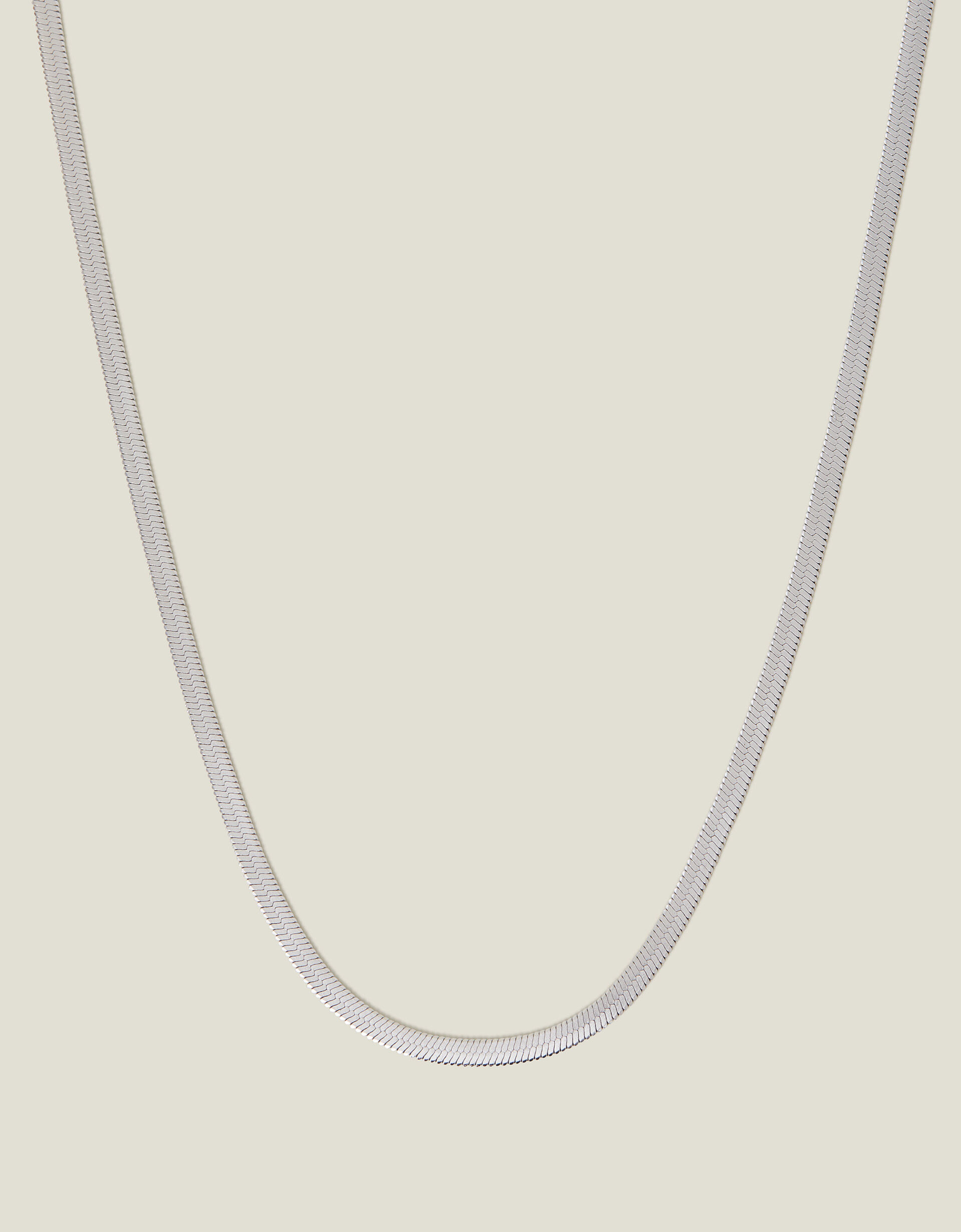 Platinum Plated Stainless Steel Omega Chain Necklace